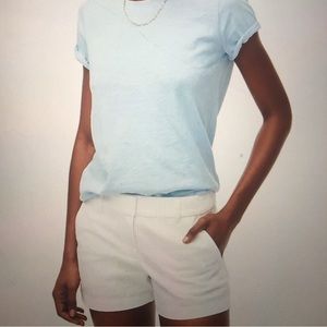 J Crew White Classic Chino Cotton Elastane 3.5” Inseam Shorts